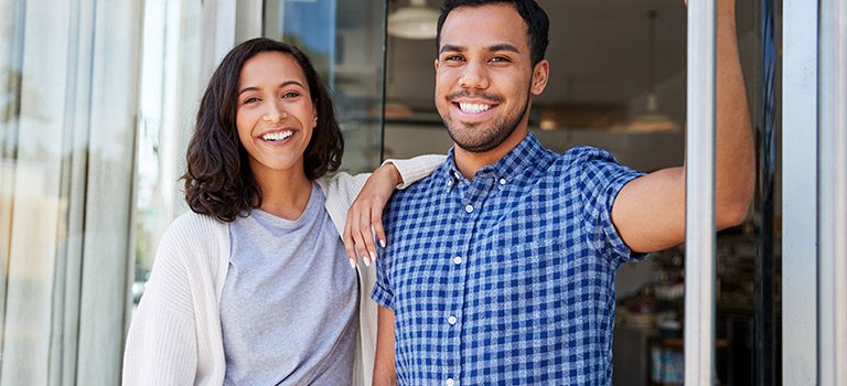 Mom-and-Pop-Shop owners, smiling, business owners, small business